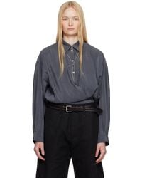 Lemaire - グレー Straight Collar Twisted シャツ - Lyst