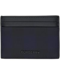Burberry - &ネイビー チェック カードケース - Lyst