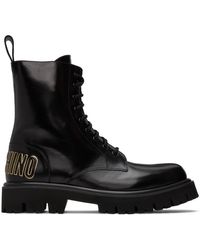Moschino - Black Combat Boots - Lyst