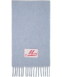 Marni - Écharpe bleue en tricot brossé d'alpaga à écusson à logo - Lyst