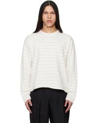 mfpen - Pull Blanc Cassé À Encolure Arrondie - Lyst