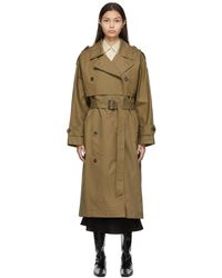 Femme Vêtements Manteaux Imperméables et trench coats Trench ou à lavant Coton Totême en coloris Neutre 