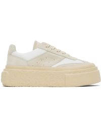 MM6 by Maison Martin Margiela - ホワイト& Gambetta レースアップ プラットフォーム スニーカー - Lyst