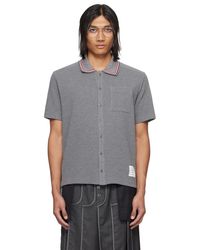 Thom Browne - Gray Textured Polo - Lyst