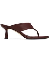 Aeyde - Burgundy Olenna Thong Heeled Sandals - Lyst