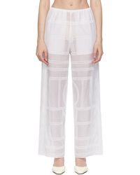 TOTEME - Pantalon De Détente Blanc À Monogrammes Brodés - Lyst