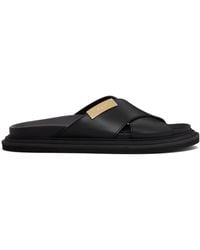 Moschino - Logo Plaque Sandals - Lyst