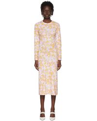 ROKH - Robe midi rose en polyester - Lyst