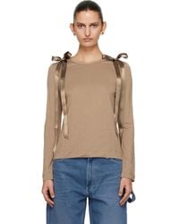 Simone Rocha - Tan Bow Ribbon Tail Long Sleeve T-Shirt - Lyst