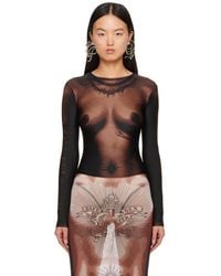 Jean Paul Gaultier - Brown Graphic Bodysuit - Lyst