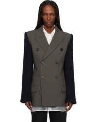 Jean Paul Gaultier - Khaki & 'The Bi-Material Suit' Blazer - Lyst