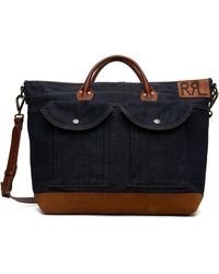 RRL - Denim & Leather Medium Dayton Tote - Lyst