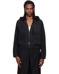 NULLUS - Blouson De Chasse Gris En Laine À Capuche - Lyst