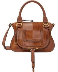 Chloé - Grained & Suede Leather Small Marcie Shoulder Bag - Lyst