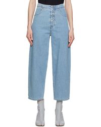 MM6 by Maison Martin Margiela - Blue Rounded Jeans - Lyst