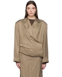 REMAIN Birger Christensen - Brown Asymmetrical Blazer - Lyst