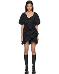 MSGM - Black Ruffled Mini Dress - Lyst
