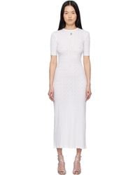 Rabanne - Pointelle Short Sleeve Maxi Dress - Lyst