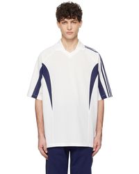 Y-3 - ホワイト＆ブルー Vネック ポロシャツ - Lyst