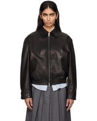DUNST - Spread Collar Leather Jacket - Lyst