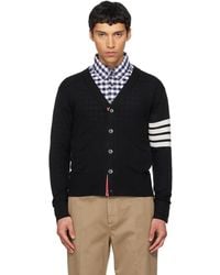 Thom Browne - Merino Wool 4-Bar Classic V-Neck Cardigan - Lyst