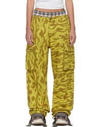 ERL - Yellow Flame Cargo Pants - Lyst