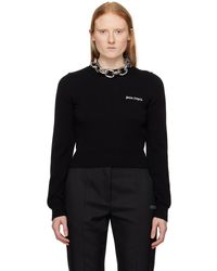 Palm Angels - Black Embroidered Sweater - Lyst