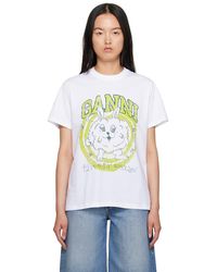 Ganni - T-shirt à logo imprimé - Lyst