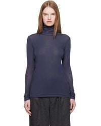 AURALEE - Super High Gauge Sheer Rib Turtleneck - Lyst