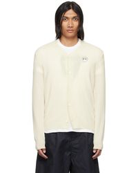 COMME DES GARÇONS PLAY - Comme Des Garçons Play Off-white & White Heart Patch Cardigan - Lyst