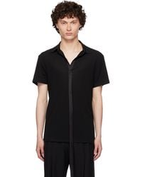 AARON ESH - Satin Strip Viscose Polo - Lyst