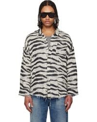 R13 - Shredded Seam Drop Neck Shirt - Lyst