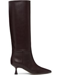 Gianvito Rossi - Burgundy Heeled 55 Tall Boots - Lyst