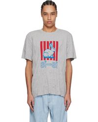 Bottega Veneta - T-Shirt Gris En Jersey De Coton À Image Et Texte Imprimés - Lyst