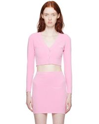 T By Alexander Wang - Pink Bonded Cardigan - Lyst