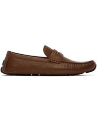 COACH - Brown Signature Coin Driver Loafers - Lyst