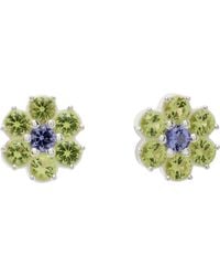 Hatton Labs - Boucles D'Oreilles En Forme De Marguerite Argenté Et Multicolore - Lyst