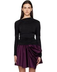 Ganni - Ruched Long Sleeve T-Shirt - Lyst
