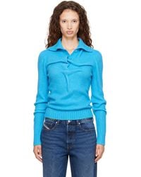 DIESEL - Button-Neck Wrinkled Boiled Knit Turtleneck - Lyst