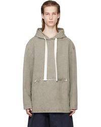 JW Anderson - Gray Garment-dyed Hoodie - Lyst