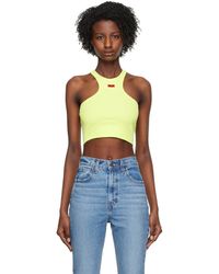 HUGO - Yellow Cropped Tank Top - Lyst