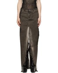 Rick Owens - Tower Sliced Denim Maxi Skirt - Lyst