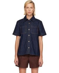 CASABLANCA - Short Sleeve Denim Shirt - Lyst