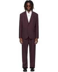 HUGO - Burgundy Two-Piece Modern-Fit Stretch Twill Suit - Lyst