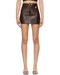 Courreges - Brown Embroidered Miniskirt - Lyst