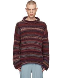 Kiko Kostadinov Red Delva Body Intarsia Knit Sweater for Men Kiko Kostadinov Red Delva Body Intarsia Knit Sweater for Men