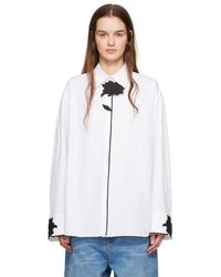 Valentino - Chemise blanche à appliqués floraux - Lyst