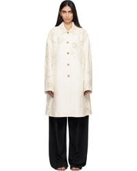 Dries Van Noten - Off- Embroidered A-Line Coat - Lyst