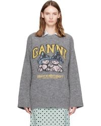 Ganni - Brushed Alpaca Mushroom Teddy Oversized Sweater - Lyst