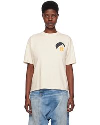 Rhude - T-shirt blanc cassé à images à logo - Lyst